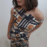 SAIA MIDI ESTAMPADA GEOMÉTRICA