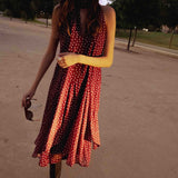 VESTIDO LUNA HALTER LUNARES LAZADA