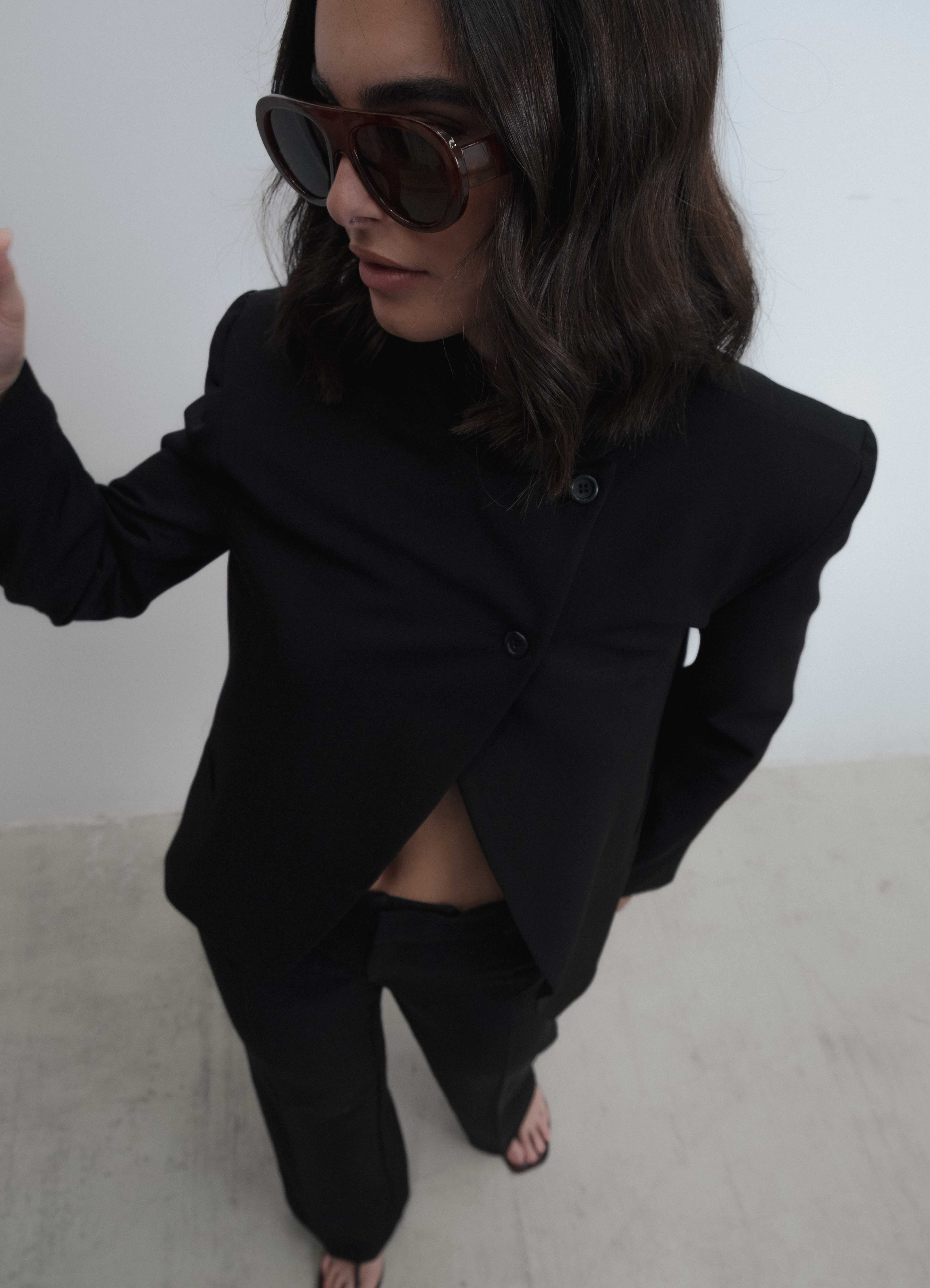 BLAZER DE GOLA RECTA