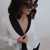 BLUSA LUZ COM DETALHE DE LENÇO