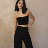 CALÇA PALAZZO FLUIDA PRETA
