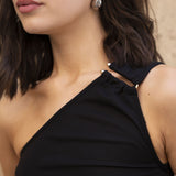TOP HALTER ASIMÉTRICO PRETO