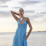 VESTIDO MIDI CON TIRANTES