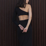 VESTIDO MIDI ASSIMÉTRICO ELEGANTE