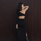 VESTIDO MIDI ASSIMÉTRICO ELEGANTE