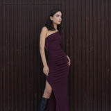 VESTIDO MIDI ASSIMÉTRICO ELEGANTE