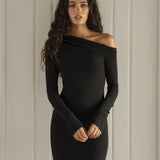 VESTIDO AURORA DE MALHA ASSIMÉTRICO