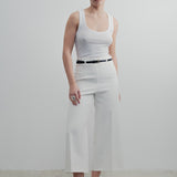 CALÇA CULOTTE BRANCA COM CINTO