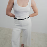 CALÇA CULOTTE BRANCA COM CINTO