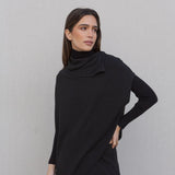 CALÇA WIDE LEG EM TRICÔ PRETA