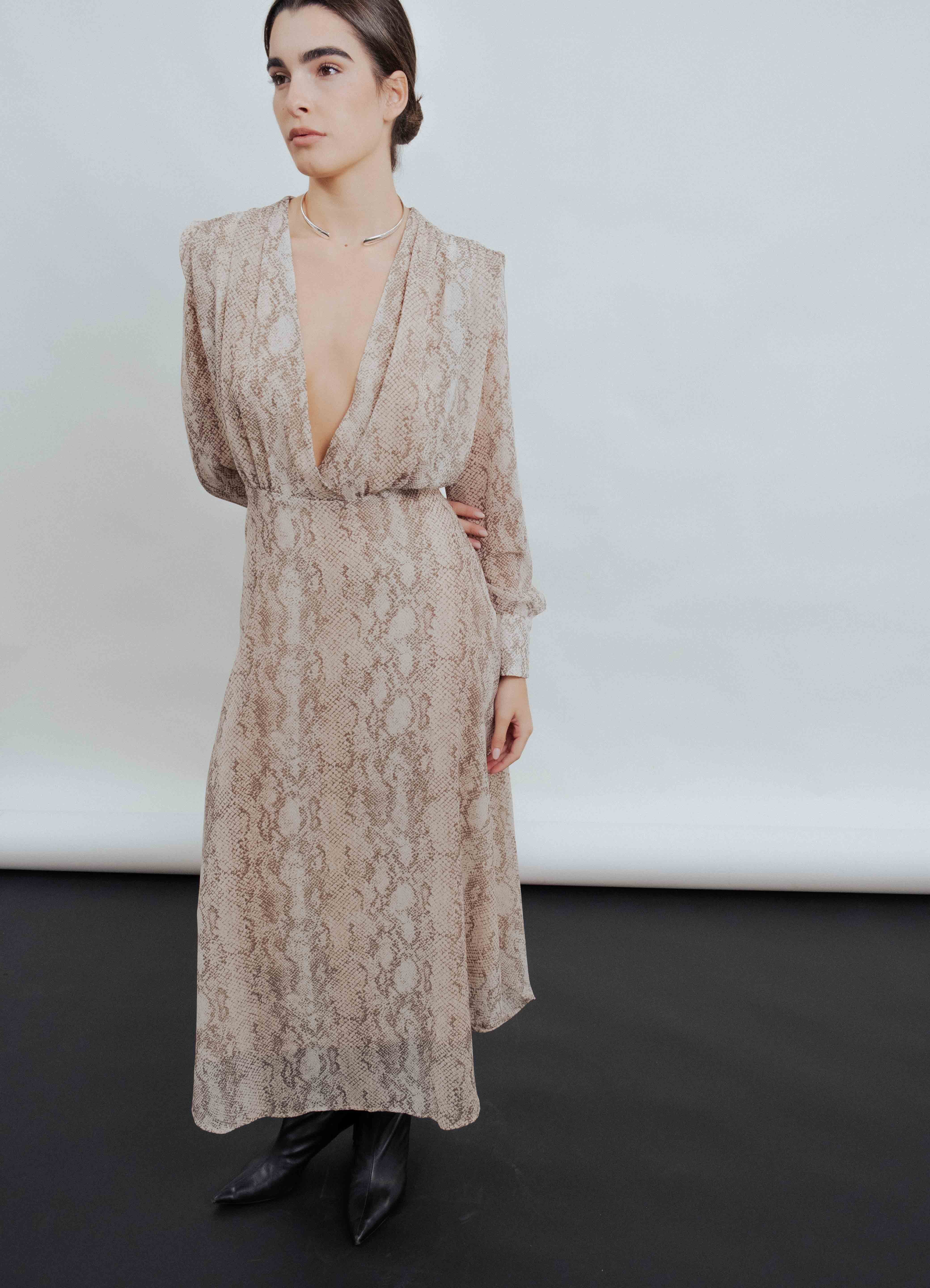 VESTIDO AMELIE GASA ESTAMPADO ANIMAL