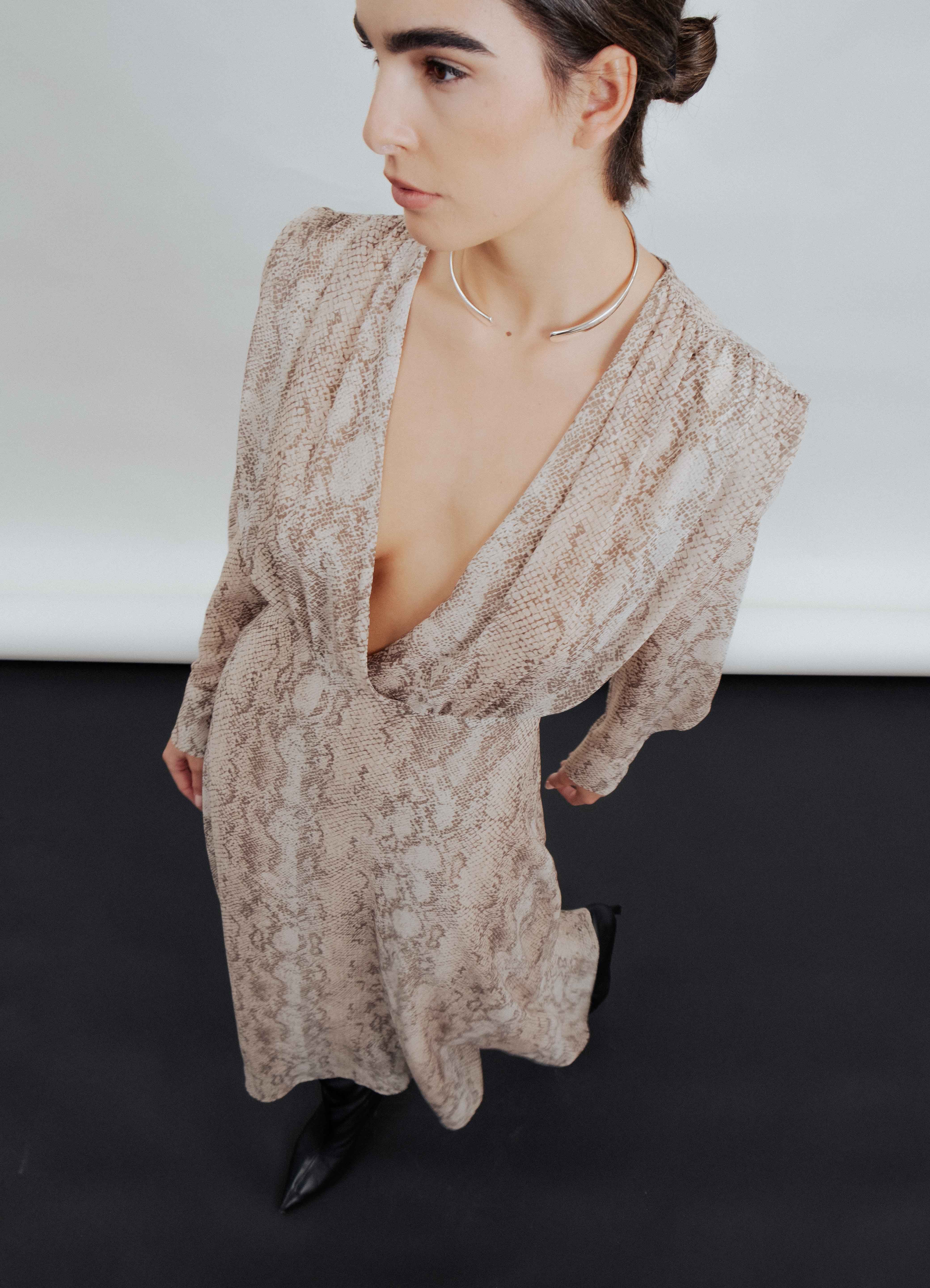 VESTIDO AMELIE GASA ESTAMPADO ANIMAL