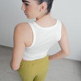 CALÇA FLUIDA VERDE-AZEITONA COM CINTO