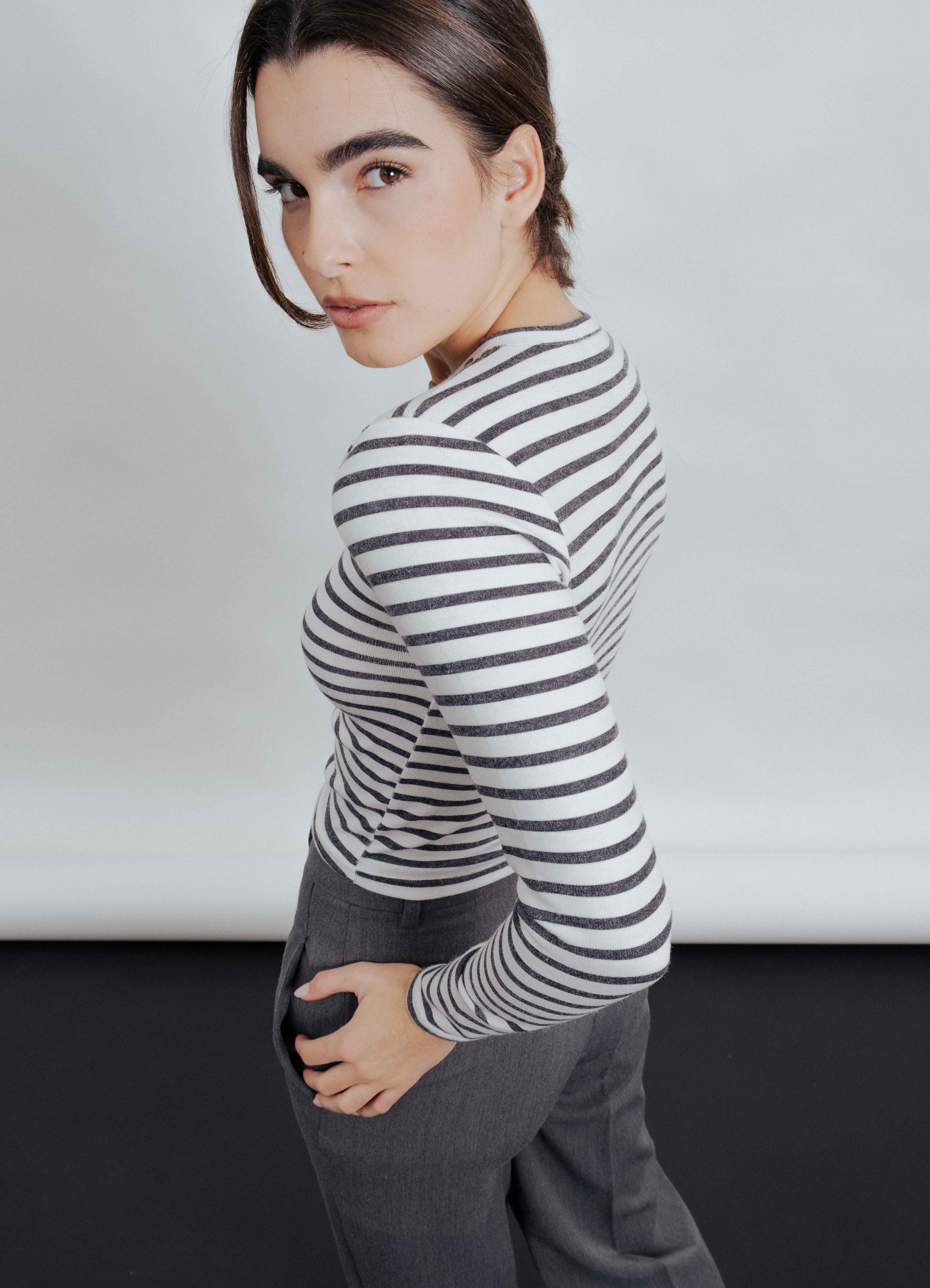CAMISOLA LISTADA MANGA COMPRIDA