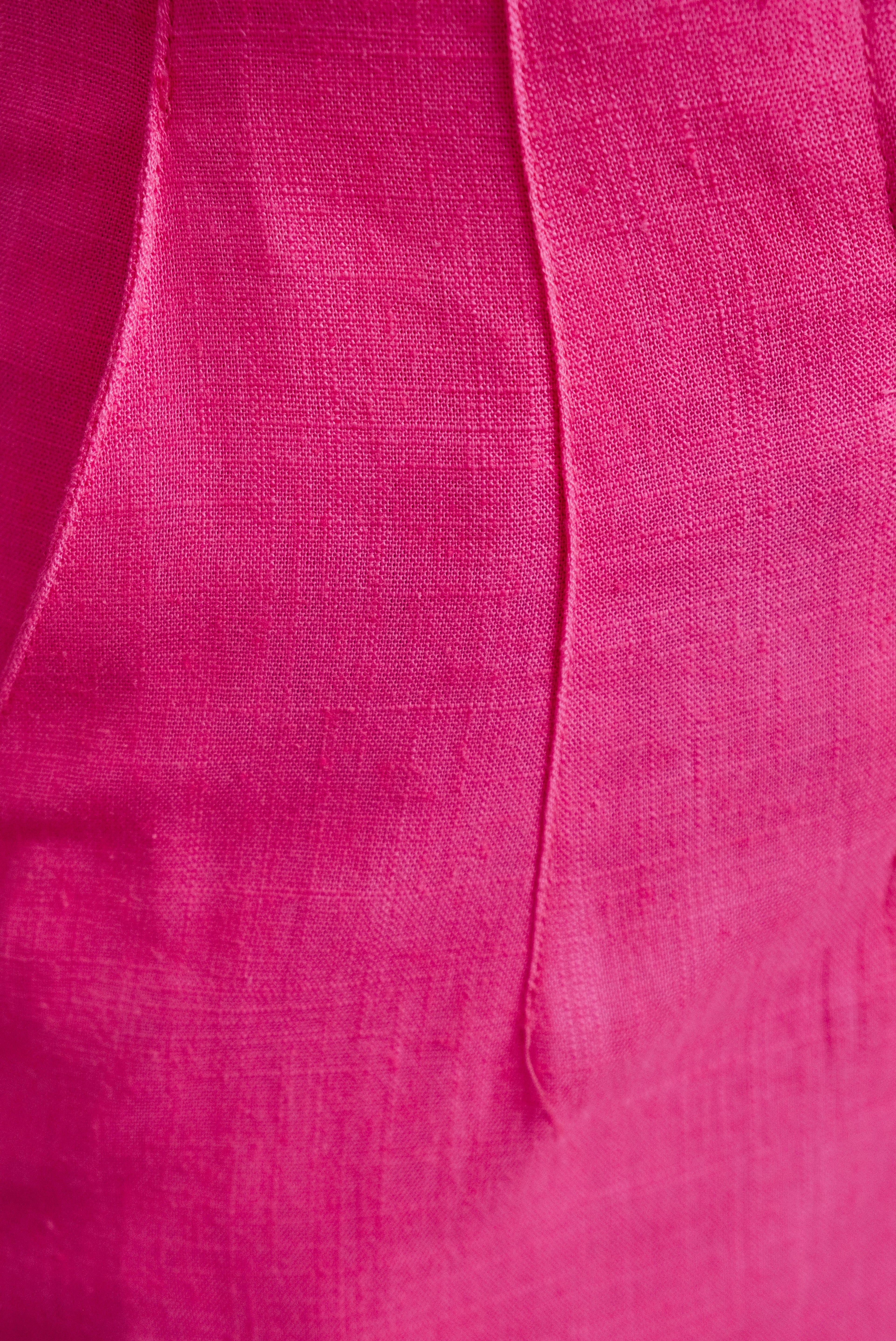 CALÇA AMPLA EM LINHO ROSA-CHOQUE