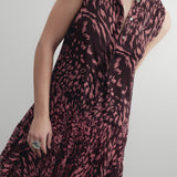 VESTIDO LARGO VOLANTES ESTAMPADO