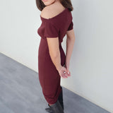 VESTIDO NIARA BORDÔ ONE-SHOULDER