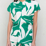 BLUSA FRUNCE ESTAMPADA